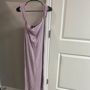 Urban Outfitters Lilac ribbed knit off the shoulder dress